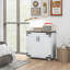 Buffet, ferme moderne avec porte de grange et amp; Tablette réglable, blanc vieilli Brun | Bois manufacturé de qualité P2 | Pieds en pin massif
