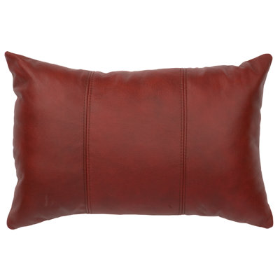 Wooded River Salvaor Caboose Leather Pillow - Leather Back