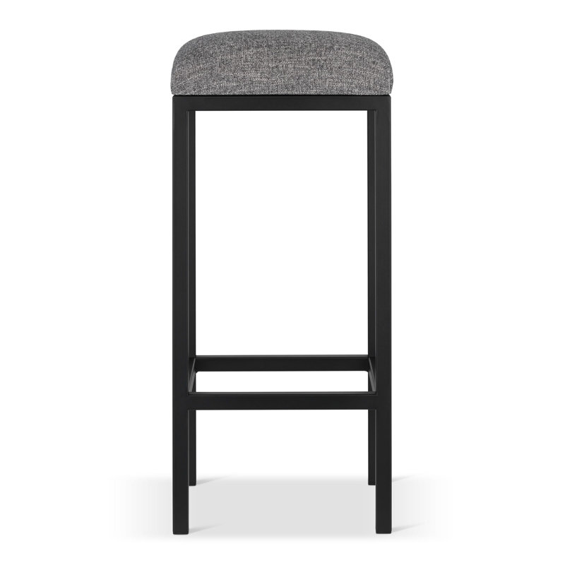 Mackayla Upholstered Counter Stool with Metal Frame, Grey