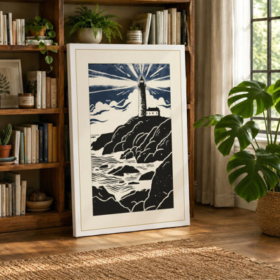 Lighthouse Beacon Vintage - Wrapped Canvas