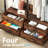 47.2" Rustic Brown Freestanding Closet Organizer, Heavy-Duty Garment Rack with 4 Drawers, 8 Hooks, Shelves, and Hanging Rod f