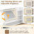 White Dressing Table With 360 Rotating Mirror, 3 Color Lighting Modes, Ample Storage, 2 Drawers, - Tier Shelves, Amber Glass, Power Outlet, Metal Structure Makeup Vanity Modes Led Shelving, Glass