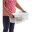 Ensemble de 6 boîtes à loquet, bacs de rangement avec couvercles, plastique transparent, 18 pintes - Contenants de rangement robustes pour placard, salle de bain et bureau-126357491-126357490