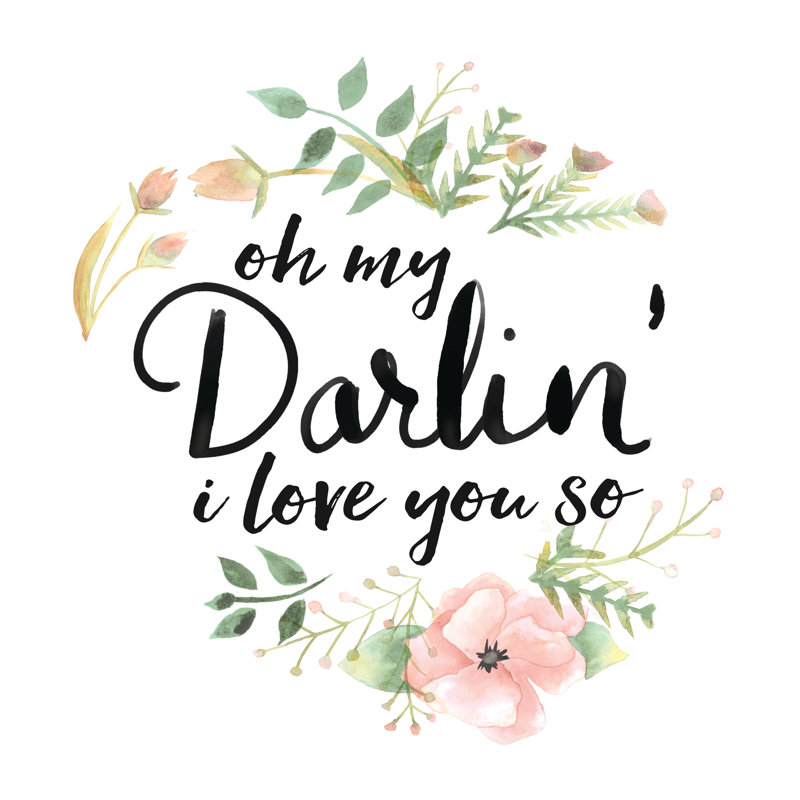 Darli Love You So Flowers - Wrapped Canvas Print, 30cm H x 30cm W 