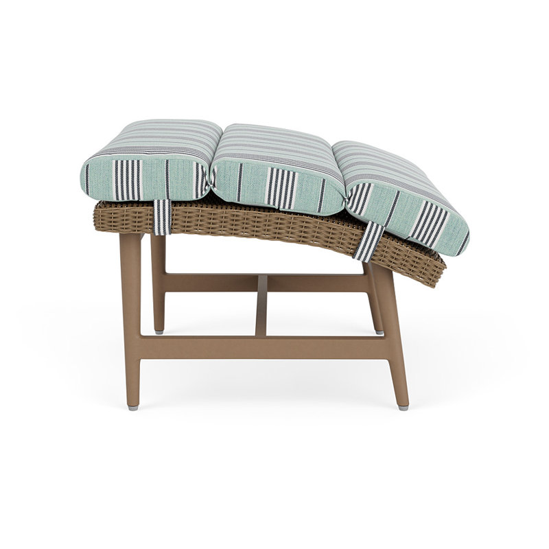 Cascade Outdoor Ottoman, Hansen Seaglass, Fawn