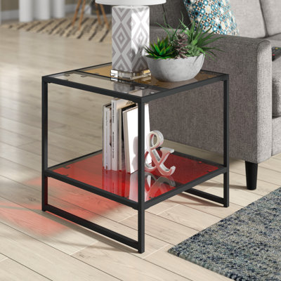 Glass Top Sled End Table