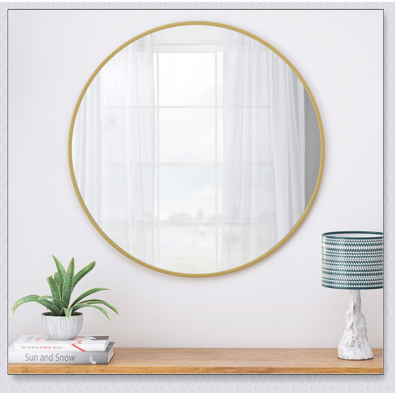Miroir de salle de bain mural, Doré, 36 po x 36 po
