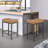 Upholstered Saddle Bar Stools Counter Height Stools Barstools Bar Chairs with Curved Seat & Footrest-1416667908-1416667906