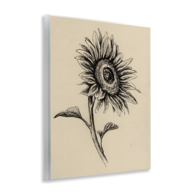 Sunflowers in Charcoal Wall Plaque, design by Leah Noel Art