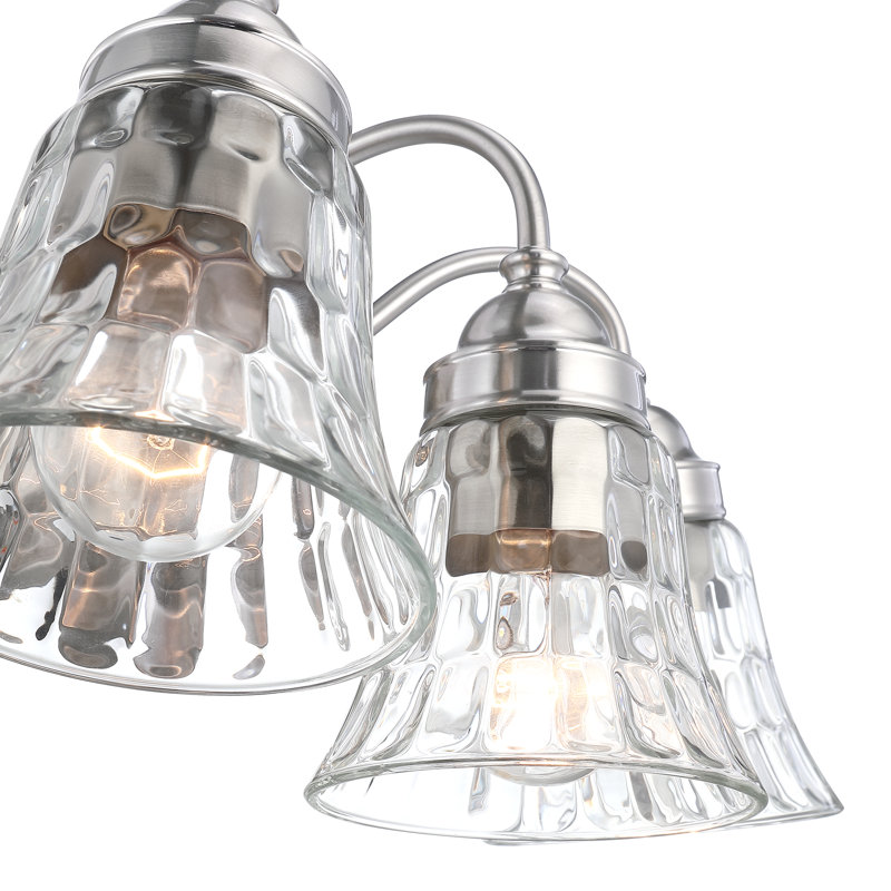 Éclairage pour meuble-lavabo moderne à 3 lumières avec abat-jour en verre transparent Virgouda
