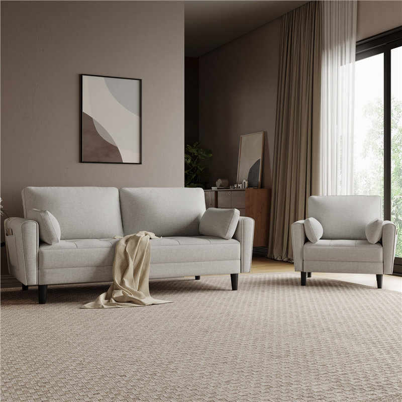 Upholstered Accent Chair, Greige