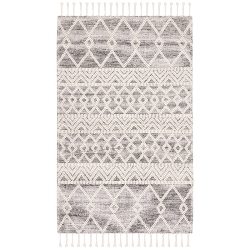 Tapis Natura 347 en blanc / gris Nat347A, Rectangle 8 pi x 10 pi