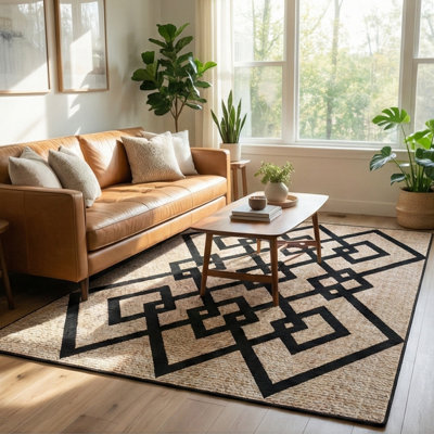 Tapis noir et beige Vaxhide