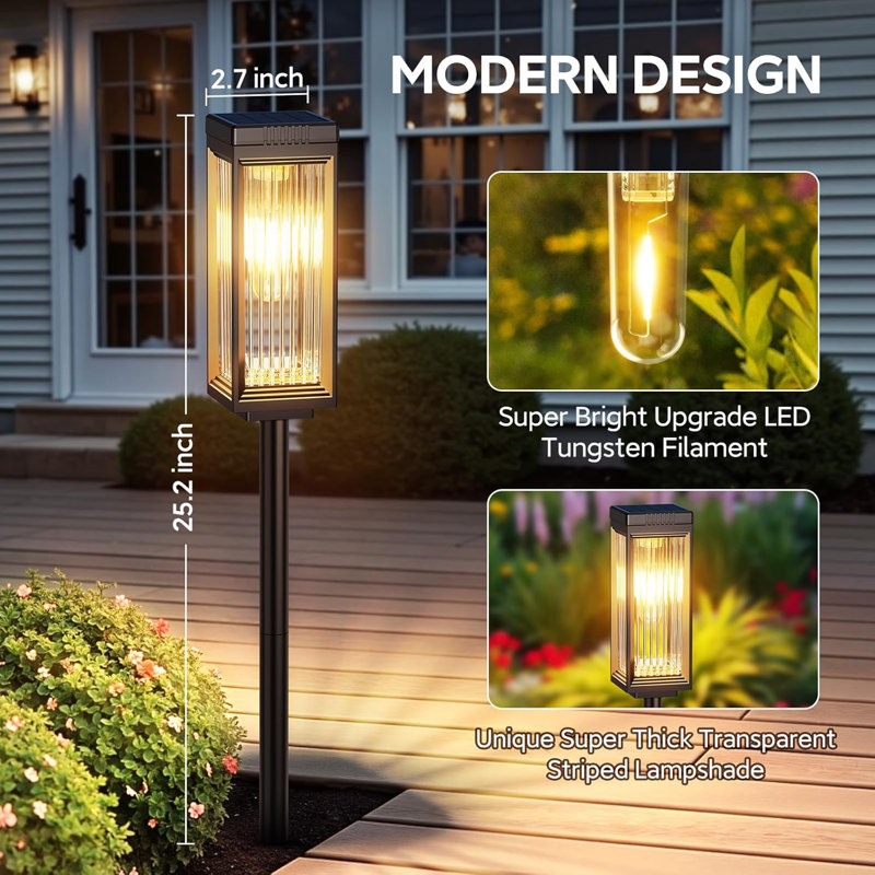 3X Oversized Solar Garden Lights, Waterproof Auto On/Off Dusk to Dawn, 15-Hour Runtime Outdoor Landscape Lighting for Yard, Pathway, Walkway, Driveway & Patio Decoration