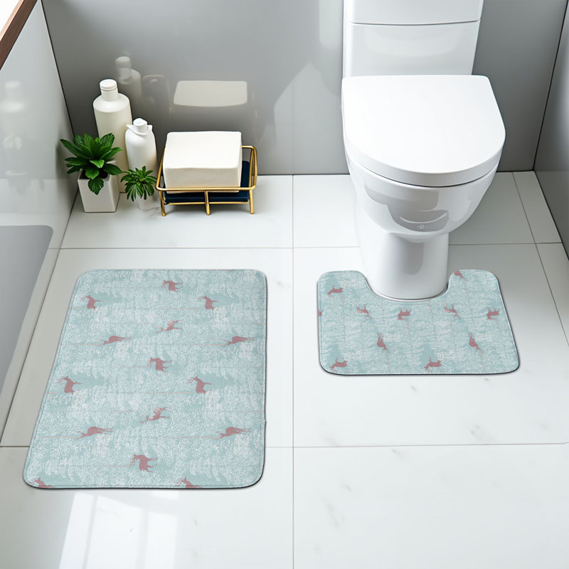  Ensemble de tapis de salle de bain cerf 2 pièces
