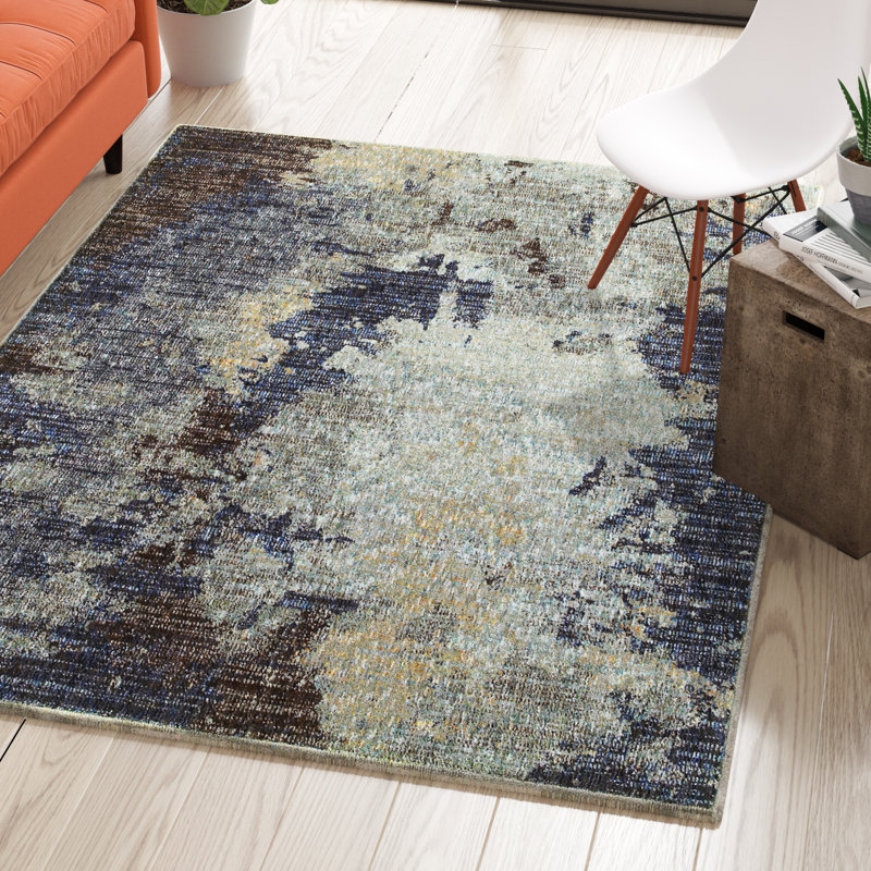 Tapis bleu marine Knox, Rectangle 10 pi x 13 pi 2 po