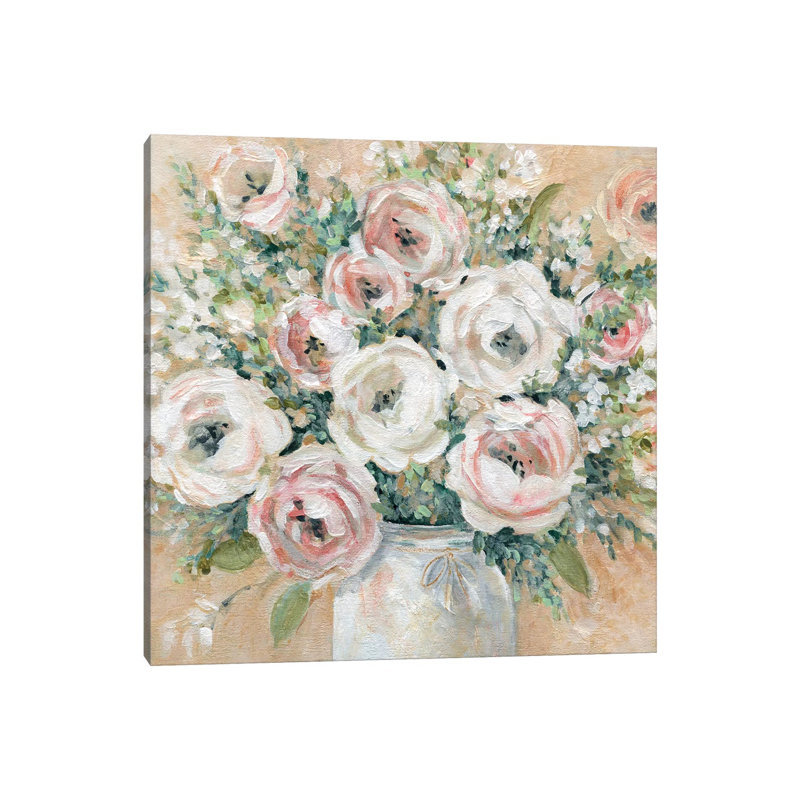 Reproduction d’art joli rose par Carol Robinson, Pas de tapis, Toile tendue, H 48 po x l 48 po x 1,5 po