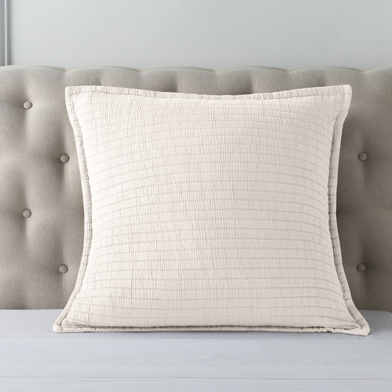 Boyfriend Matelasse Sham, Ivory, Euro