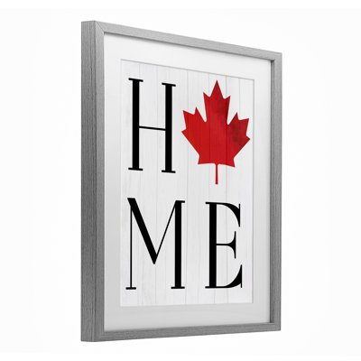 Home with Maple Leaf, reproduction encadrée sous verre, design par Lil 'Rue