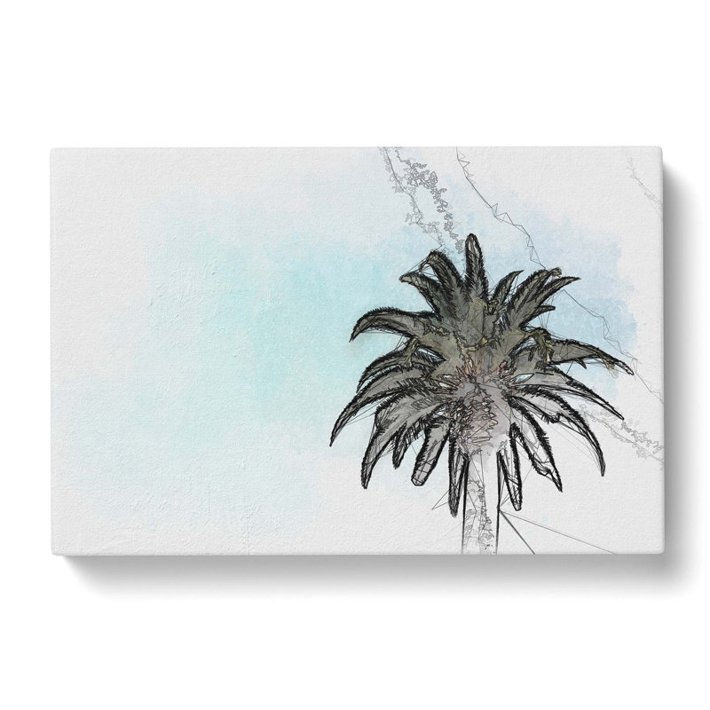 Lone Palm Tree in Abstract - Wrapped Canvas Graphic Art Print, 35cm H x 50cm W x 3cm D