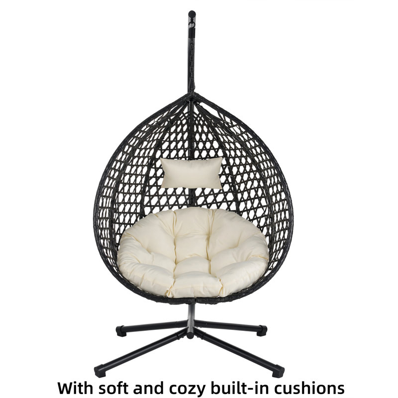 Fauteuil suspendu multifonctionnel, Crème, crème, Noir