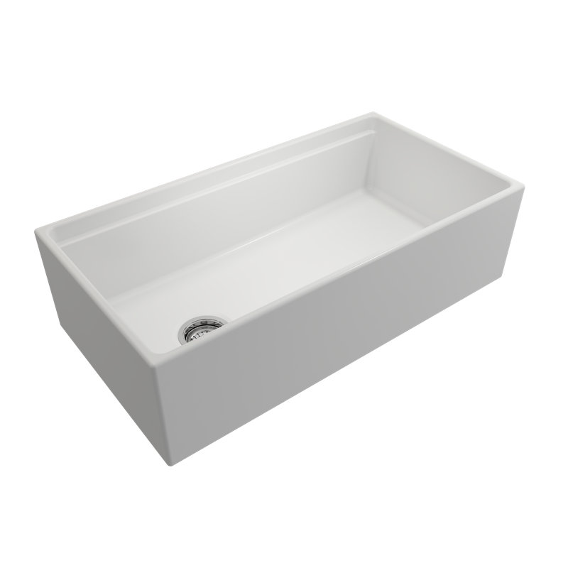 30'' L Single Basin Kitchen Sink, Matte White