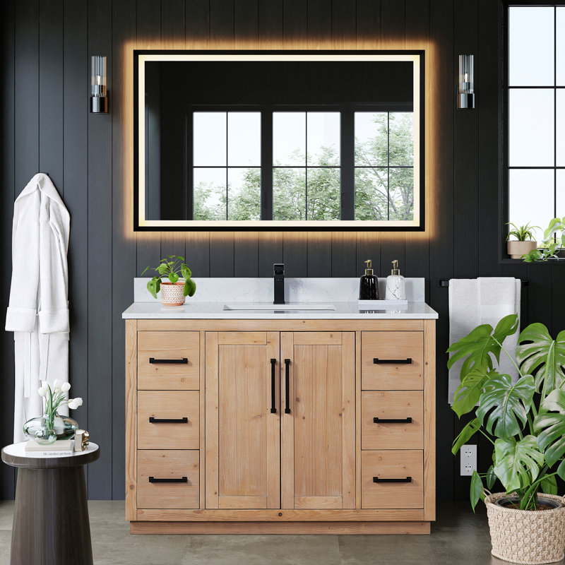 Meuble-lavabo simple 48 po avec miroir Cicero
