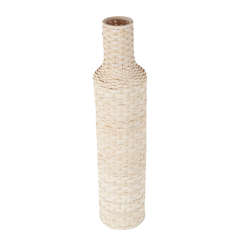 Africia Wood Floor Vase, Brown, 39" H x 8.5" W x 8.5" D