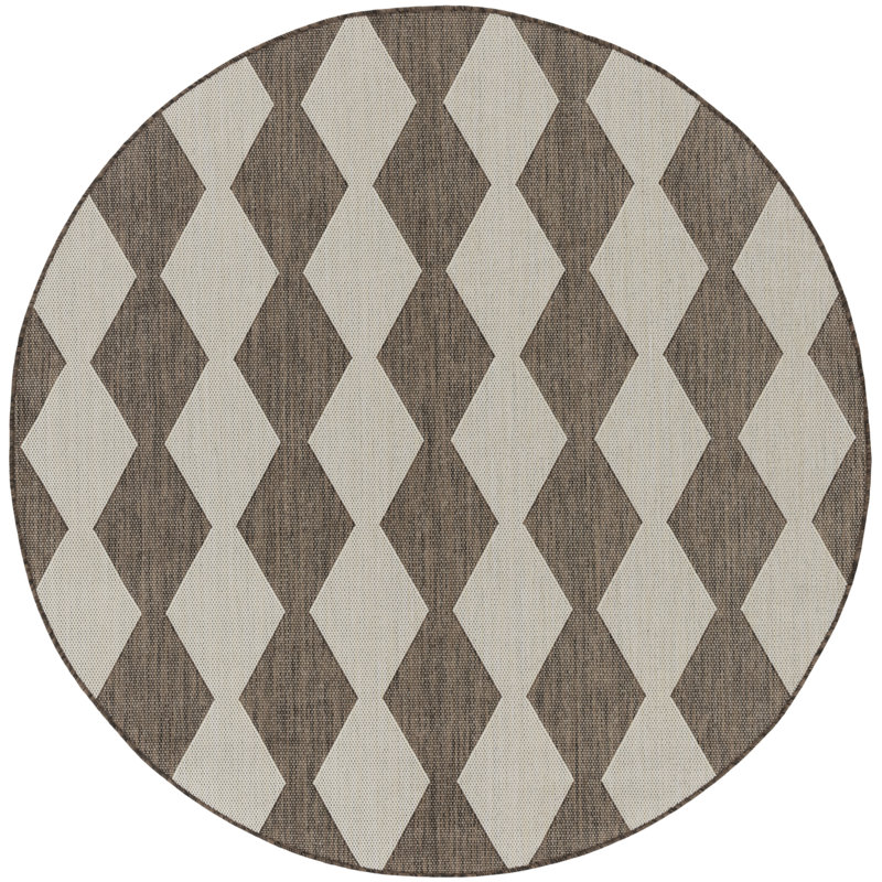 Positano Indoor / Outdoor Rug, Round 6', Brown