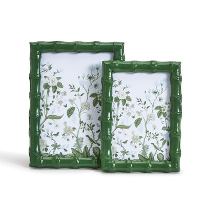 Aviary Set Of 2 High Gloss Faux Bamboo Photo Frame
