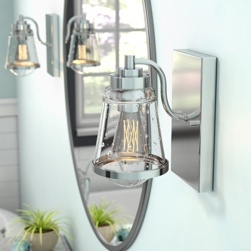 Akshay Steel Armed Sconce, Chrome