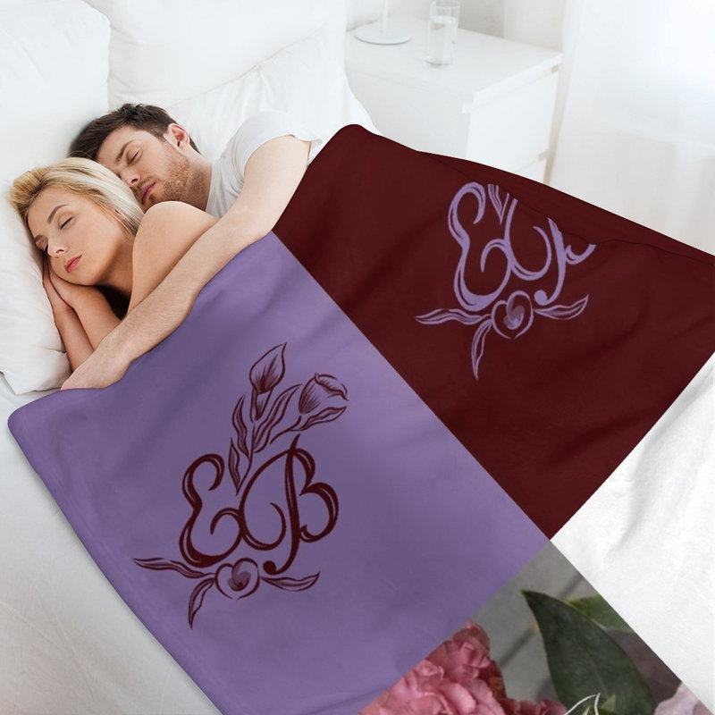 Jeté élégant en flanelle de luxe Monog, 40 po x 50 po