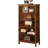 Transitional Style Solid Wood Shelf With 5-shelves In Antique Oak Hue Display Cabinet Finish For Media