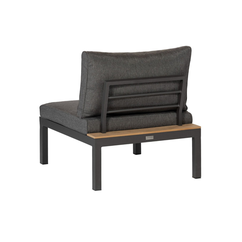 La Vida Wicker Outdoor Armless Lounge Chair, Dark Grey