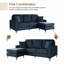Upholstered Sectional Sofa With Chaise-33.8" H x 78" W x 56" D