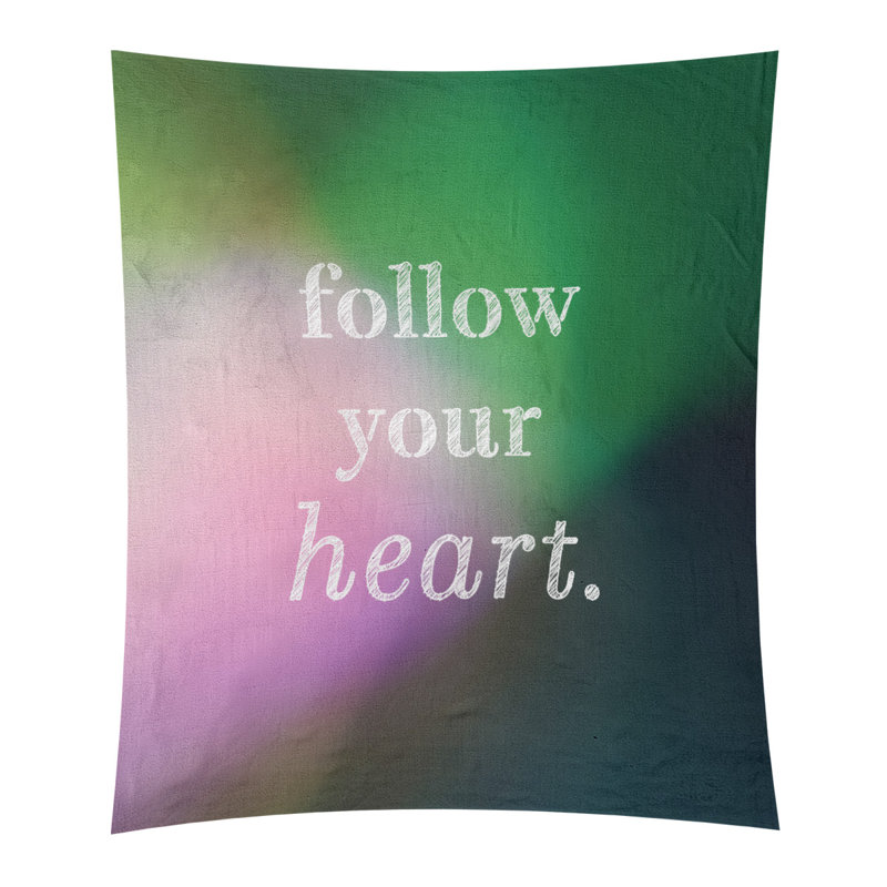 Tapisserie en polyester suivre votre de cotation cardiaque, H 27,5 po x l 37,5 po, Rose / vert
