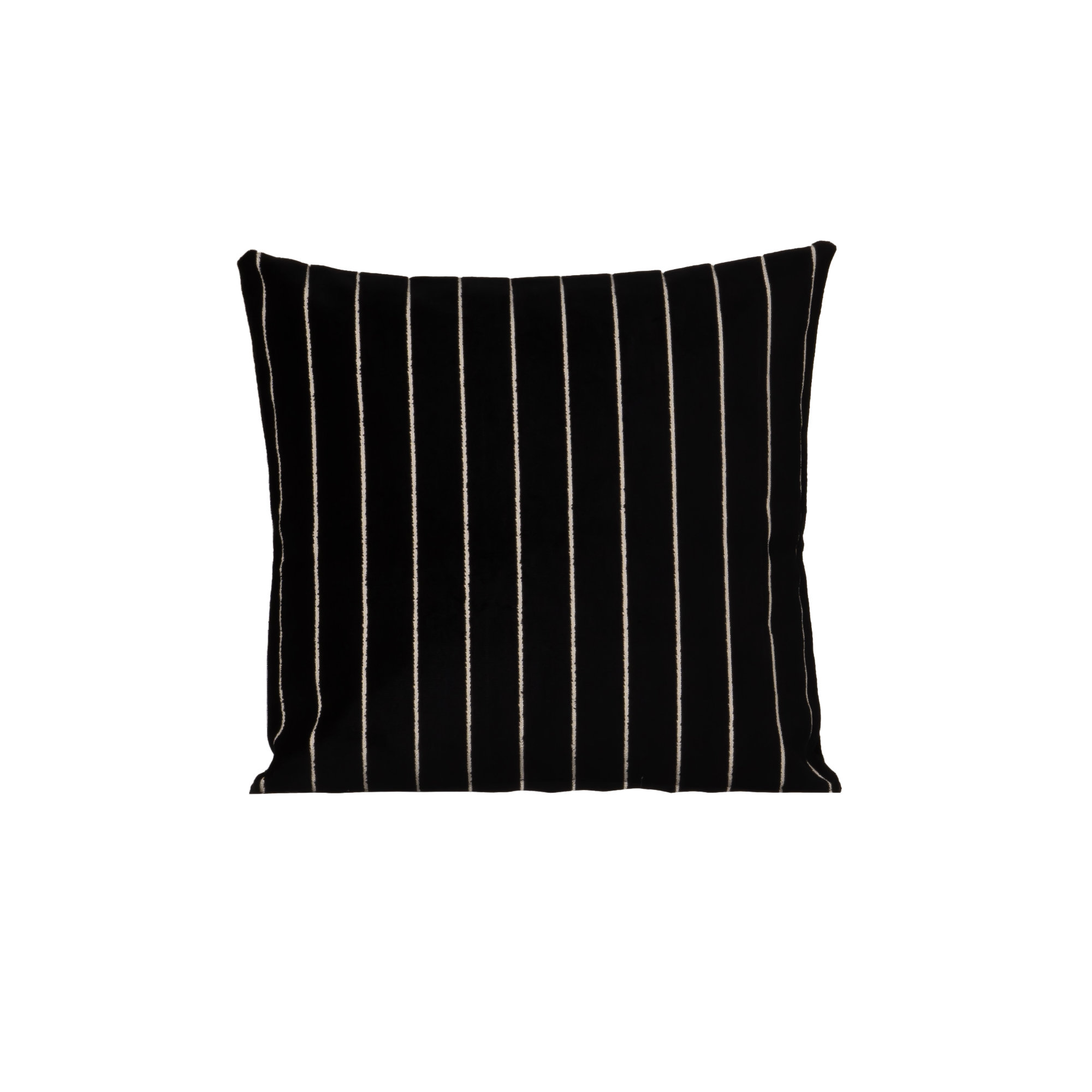 Maxton Striped Throw Pillow, Black, Polyester, Square 20"