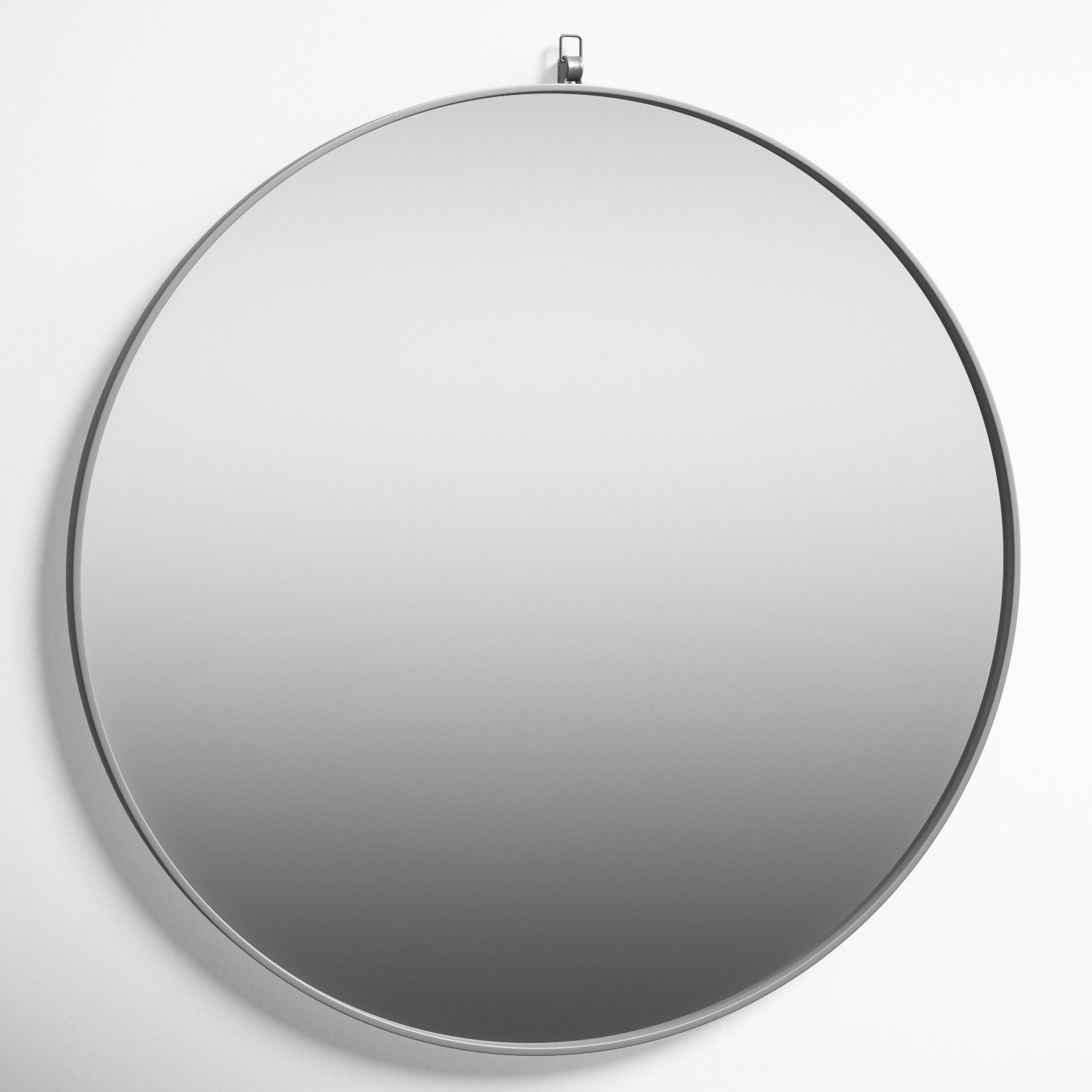 Cassie Metal/Manufactured Wood Round Wall Mirror, 28" x 28" , White