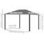 Outsunny 3 x 3.6m Hardtop Gazebo with Canopy Polycarbonate Roof, Dark Grey"