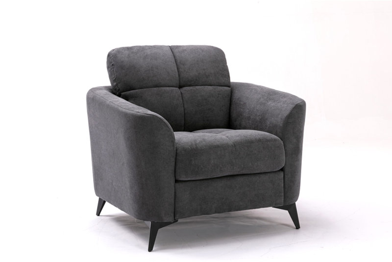 Chaise en tissu tissé gris Callie, Gris