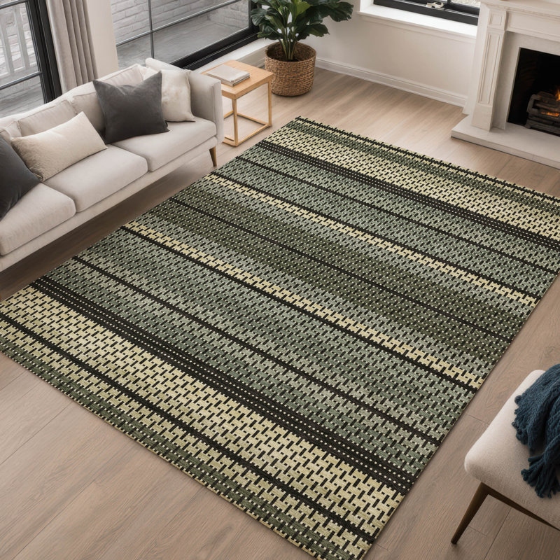 Machine Washable Indoor/Outdoor Chantille ACN2427 Stripes Rug, Rectangle 3' x 5'