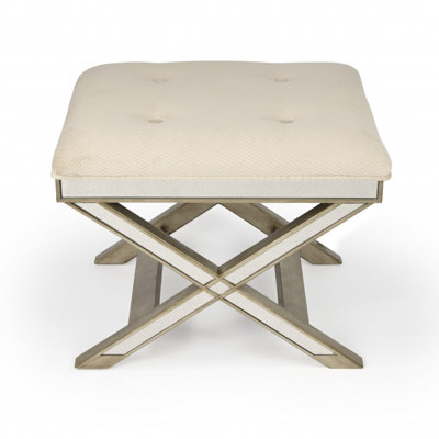 Tabouret de coiffeuse avec cadre en miroir