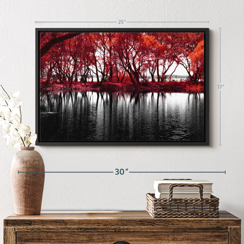 Gothique «Pop Lakeside Red Trees», H 25 po x l 17 po