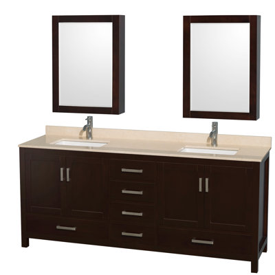Sheffield 79" Double Bathroom Vanity Base Only