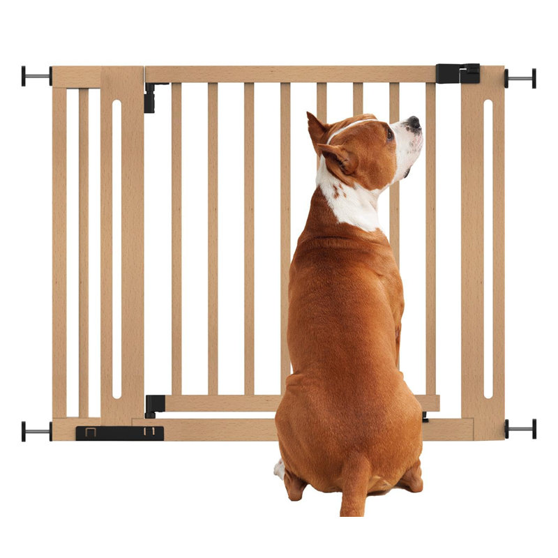 Wood Pressure Mounted Pet Gate, White, 97cm - 105cm
