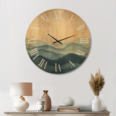 Grande horloge murale en bois Seascape