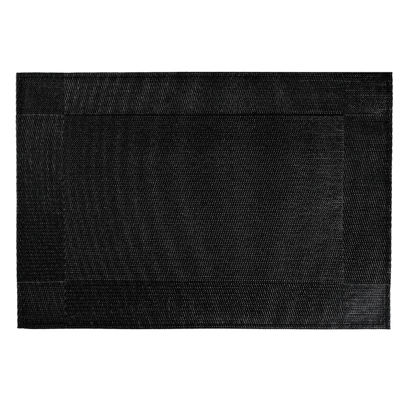 Ensemble de 12 napperons en vinyle, Noir