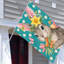 Joli drapeau floral lapin, pour intérieur et extérieur, L 70 x l 47