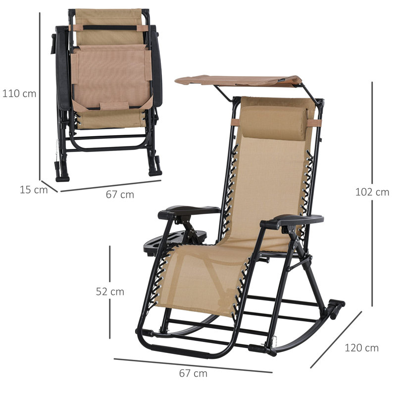Haniel Steel Outdoor Chair, Beige, Black
