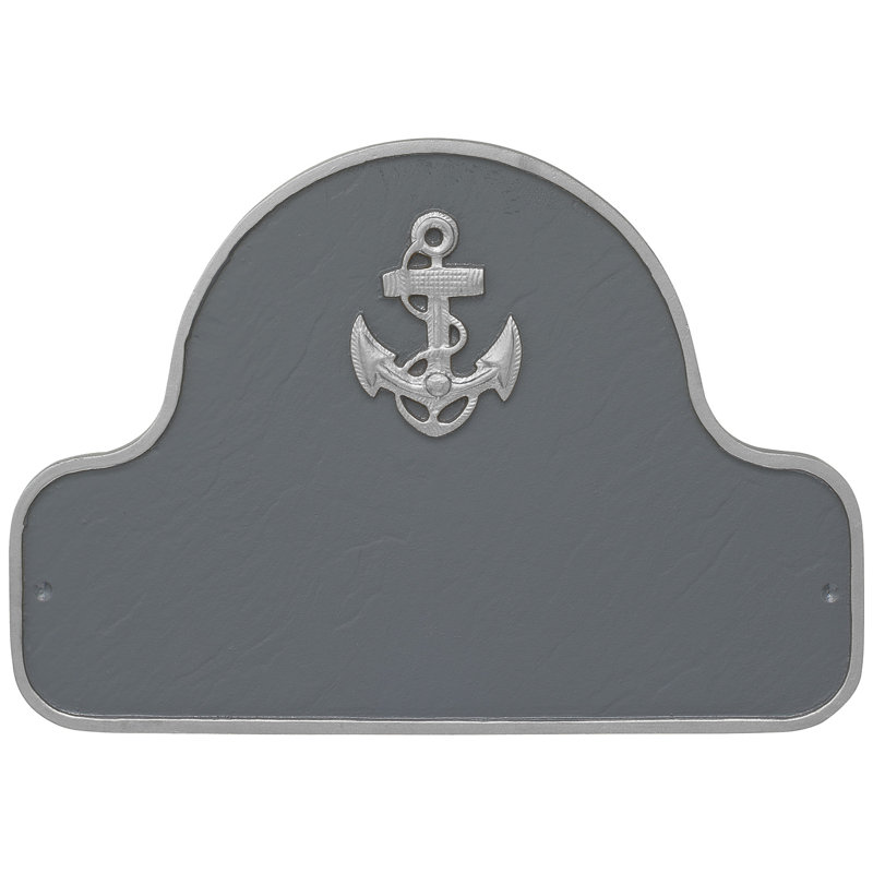 Anchor Arch Address Sign Plaque, Gray / Silver